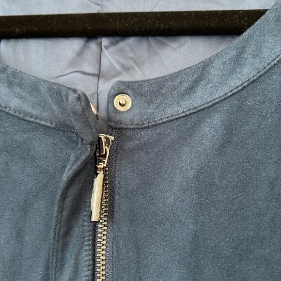 H by Halston Blue oversized Faux Suede Jacket - Picture 6 of 8